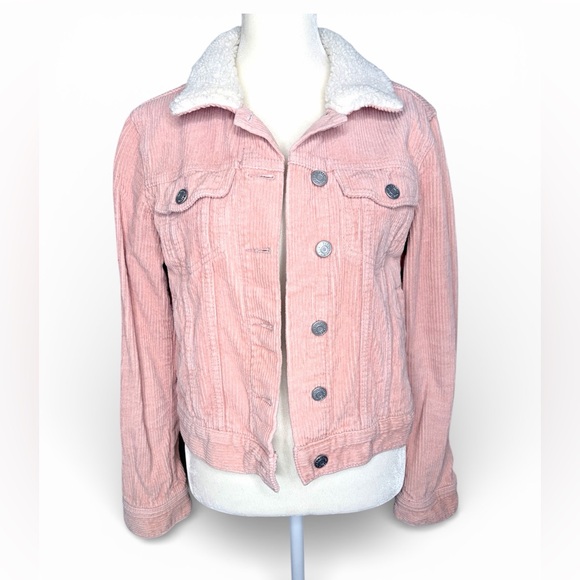 PacSun Jackets & Blazers - Pacsun Pink Corduroy Jacket with Sherpa Collar size Xs